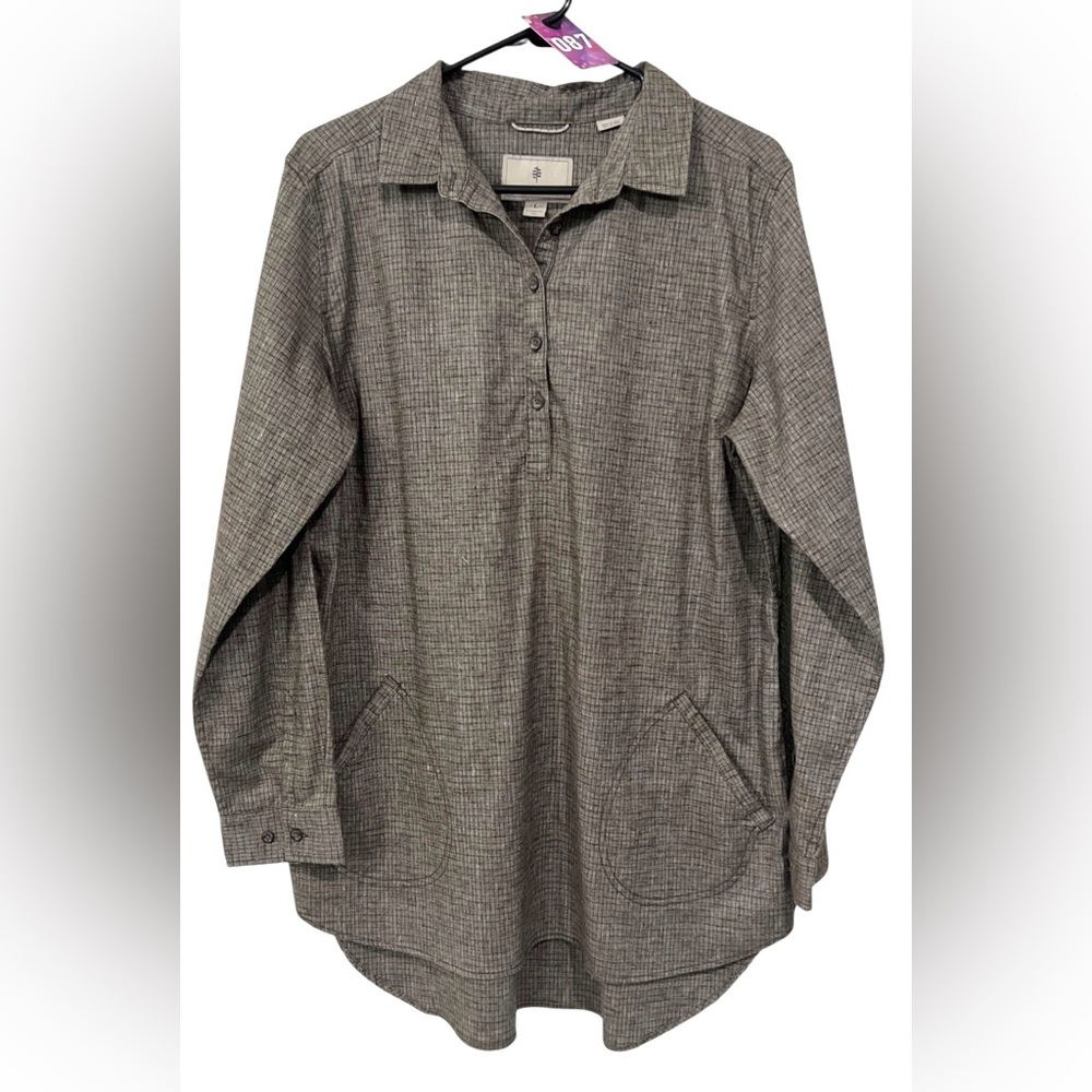 🤩 NEW LISTING! Royal Robbin’s Pullover Shirt Dress Brown Plaid RN 54226 Sz L EUC